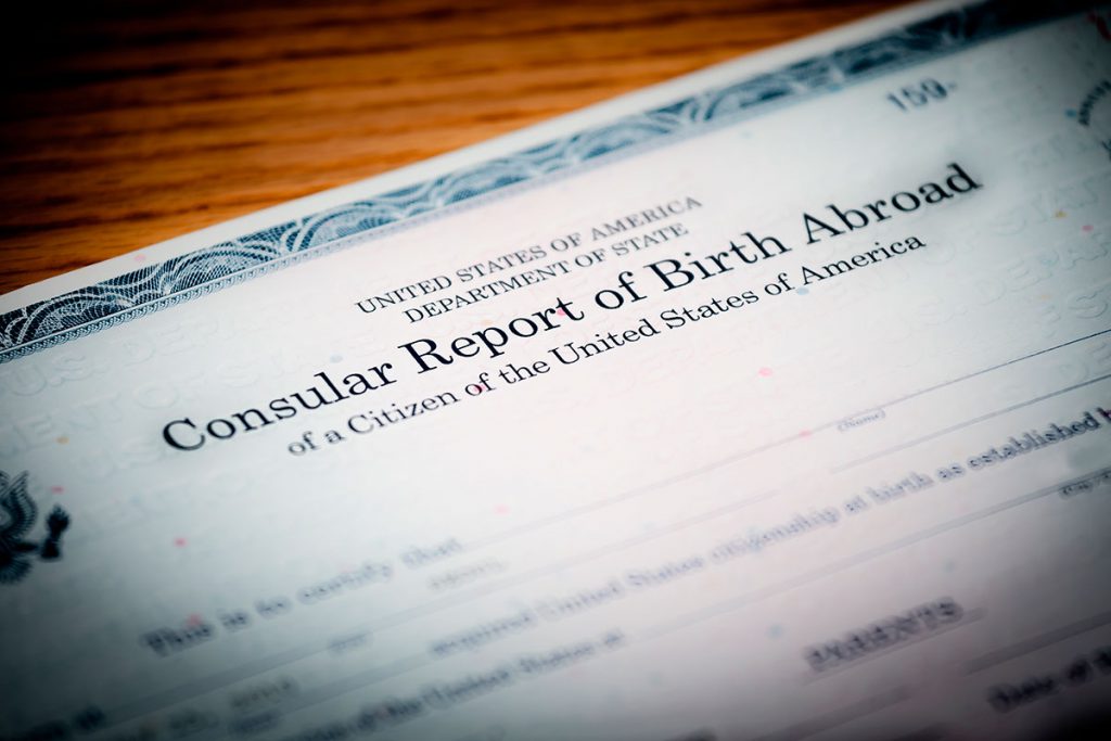 Relatório Consular de Nascimento no Exterior (CRBA)