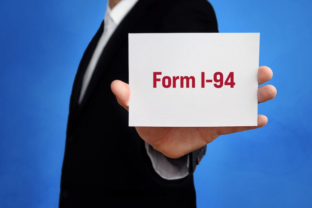El formulario I-94, es un formulario de identificación de ingreso al país.